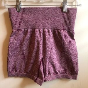 Maroon heathered compression gym shorts